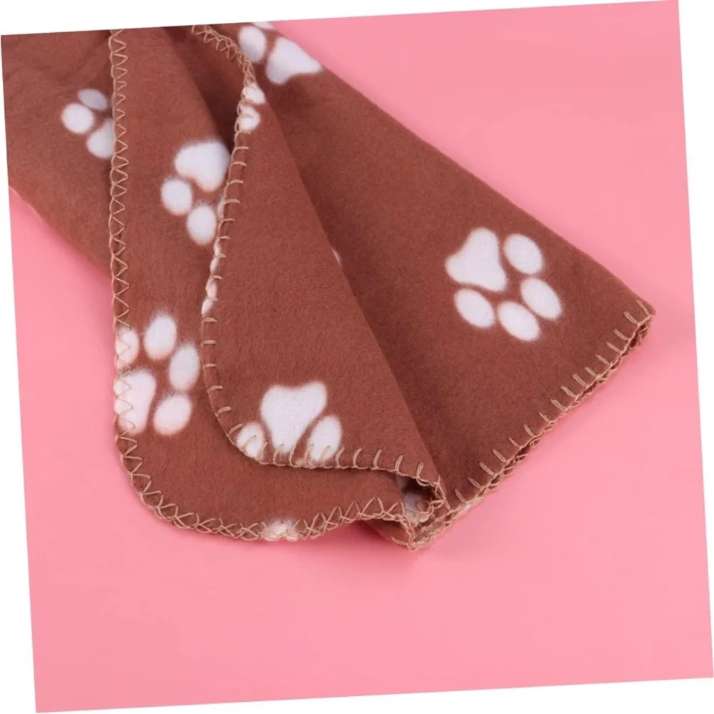 New 6 pack double sided Colorful Paw Print Fleece pet Blankets for bed carriers